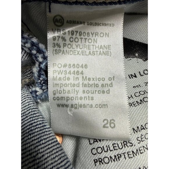 AG Womens 26 Jeans Alexxis High Rise Straight Leg Button Fly Blue Japanese Denim - Picture 2 of 13